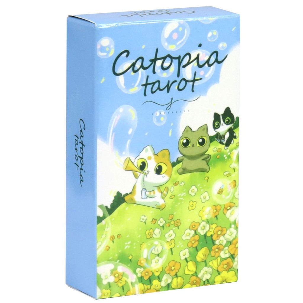 Catopia Tarot Deck 78 ชิ้นน่ารักไพ่ทาโรต์ตามระบบ Rider Waten - 10.3*6 ซม.