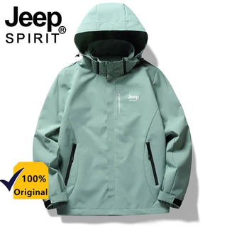 Jeep spirit เสื้อกันลมกลางแจ้งสำหรับผู้ชาย JACKET ลําลองพร้อมกระเป๋า แบรนด์อินเทรนด์ ฤดูใบไม้ผลิและฤดูใบไม้ร่วง กันลม สกี ปีนเขาวางแบบ