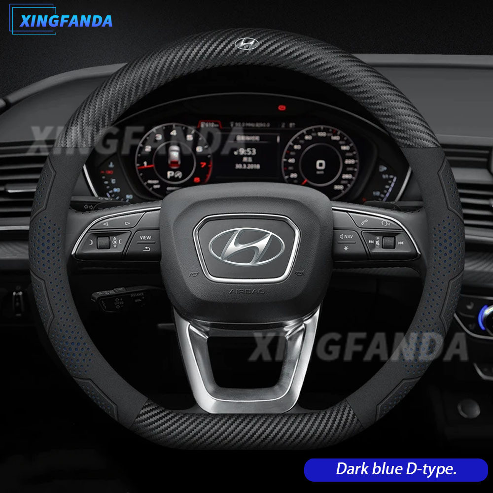 Hyundai พวงมาลัยรถลื่นดูดซับเหงื่อ Breathable พวงมาลัย 37-38 ซม.สําหรับ I10 Getz Grand Starex Accent