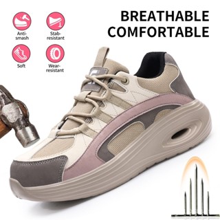 รองเท้านิรภัยผู้หญิงนิ้วเท้าเหล็กรองเท้าคนงานหญิงเหล็กนิ้วเท…