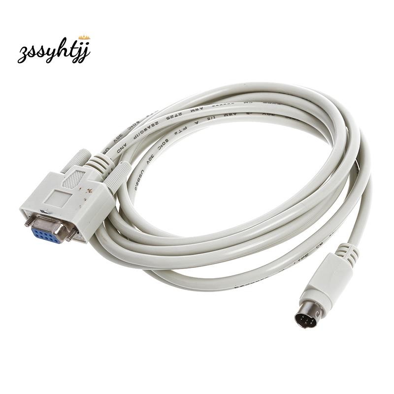 DB9P ถึง 8P Mini Din RS232 ดาวน์โหลดสายสีขาว 8.2 Ft สําหรับ PLC -EH
