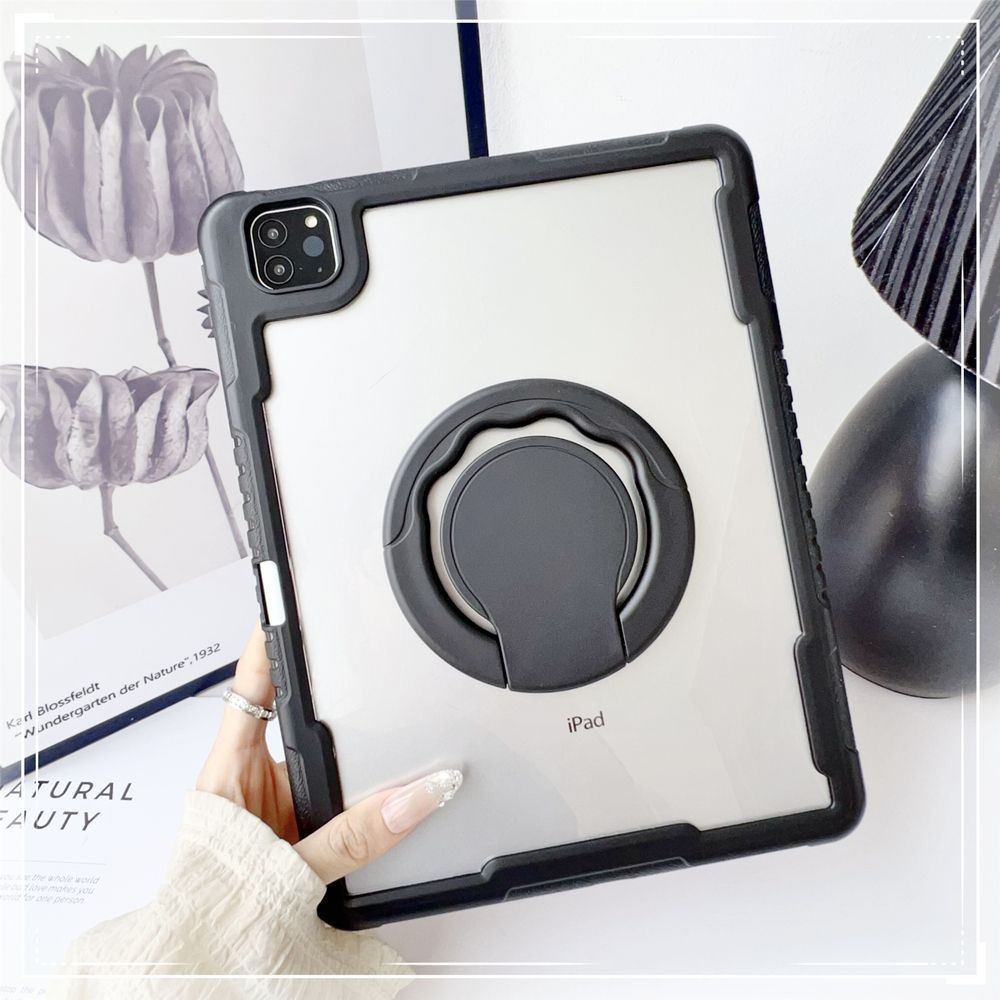 เคสแท็บเล็ต สำหรับ ไอแพด A16 11th Gen 2025 Air11 M3 M2 air4/5 10.9 นิ้ว 10th Gen 7 8 9th M4 Pro 11 10.5 10.2 9.7 Mini7 6 แท็บเล็ตปลอกพกพา 360องศาหมุนวงเล็บกรณีโปร่งใสอะคริลิคดัดกันกระแทกป้องกันกรณี ขายึดช่องดินสอ