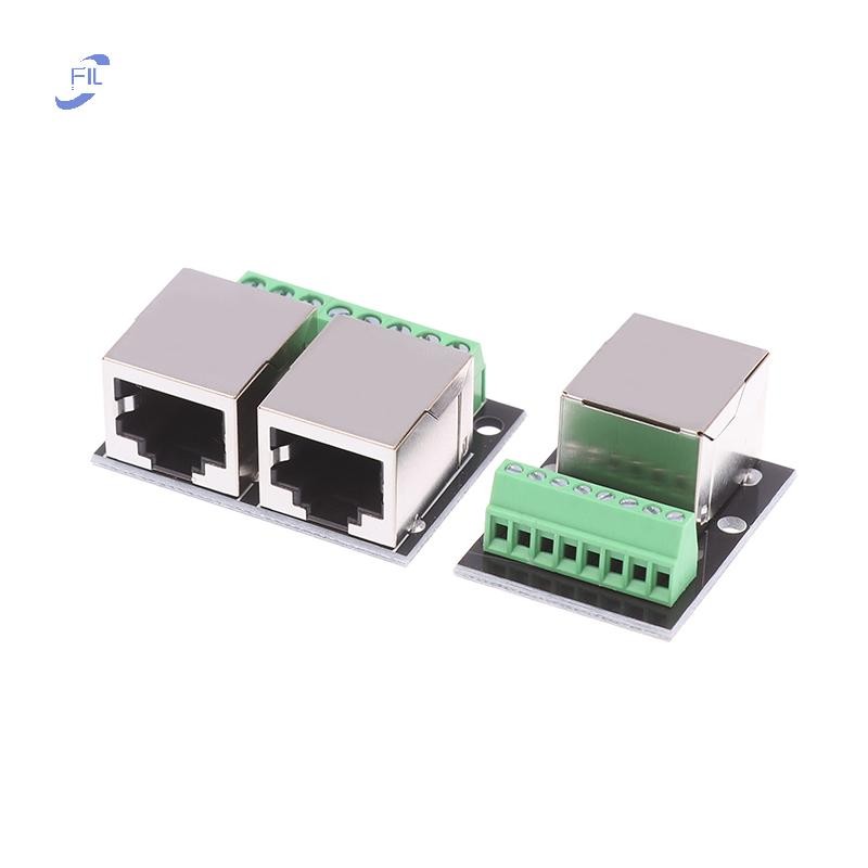 FIL 1 PC RJ45 อะแดปเตอร์เดี่ยว/คู่หญิง RJ45 อะแดปเตอร์เครือข่ายเปลี่ยนเทอร์มินัล 3.5 พินไปยังอะแดปเตอร์เครือข่าย 8P