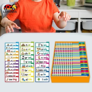 LAHOMIA Word Families Recognize รูปแบบเครื่องมือเพื่อการศึกษา Word Recognition Phonics แฟลชการ์ดสําหรับผู้ปกครองการศึกษาเกมอ่านหนังสือบ้าน