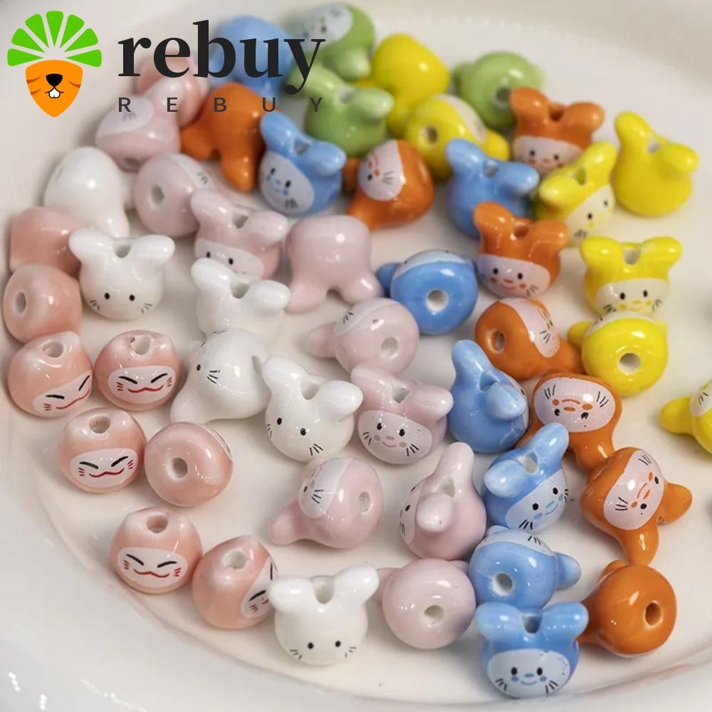 ซื้อซ้ํา 10ชิ้นที่มีสีสันชินชิล่าลูกปัดเซรามิก,กระต่ายเซรามิกกระต่ายน่ารักลูกปัดเซรามิก,เสน่ห์ลูกปัดน่ารักที่มีสีสันรูปกระต่ายพอร์ซเลนลูกปัดงานฝีมือ ทําเอง