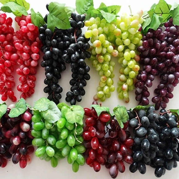 พวงองุ่นปลอม องุ่นจำลอง ลูกองุ่นปลอม สำหรับ ตกแต่งบ้าน ตกแต่งสวน ตกแต่งพุ่มไม้ ตกแต่งร้านค้า มีหลายแบบให้เลือก - รูปที่ 2