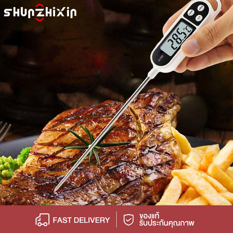 SZX เครื่องวัดอุณหภูมิBBQดิจิตอล จอใหญ่33mm ใช้แบตAG3 พร้อมแบตเตอรี่