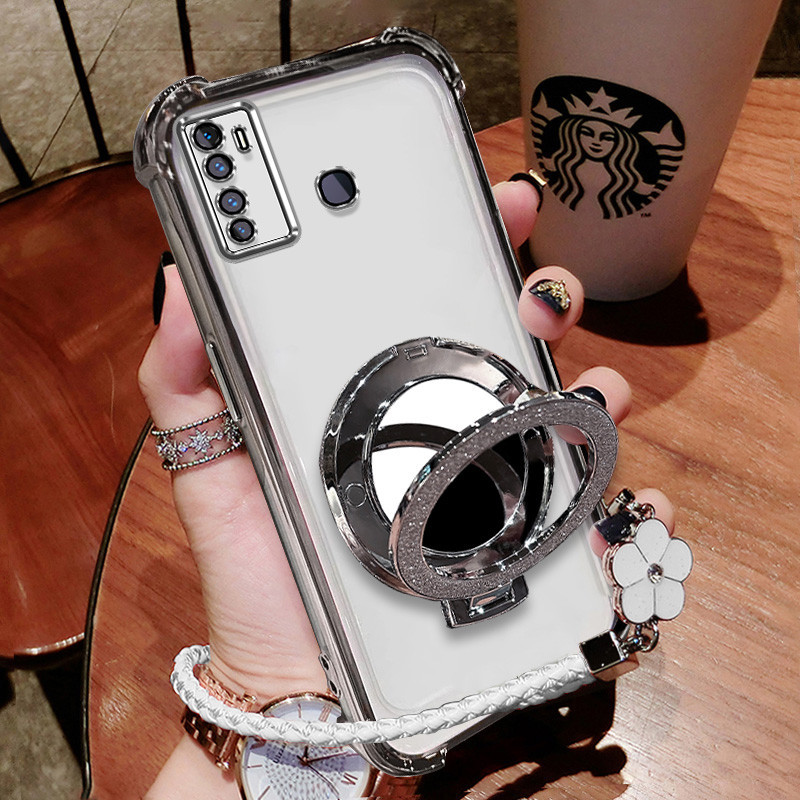 ปลอก samsung A14 4G A14 5G A24 A24 5G A54 5G กระจกแต่งหน้าเครื่องสําอางขาตั้ง Ultra Thin Soft Case สีใหม่สีม่วงเคสป้องกันการกระแทกพร้อมฝาครอบสร้อยข้อมือ - รูปที่ 7