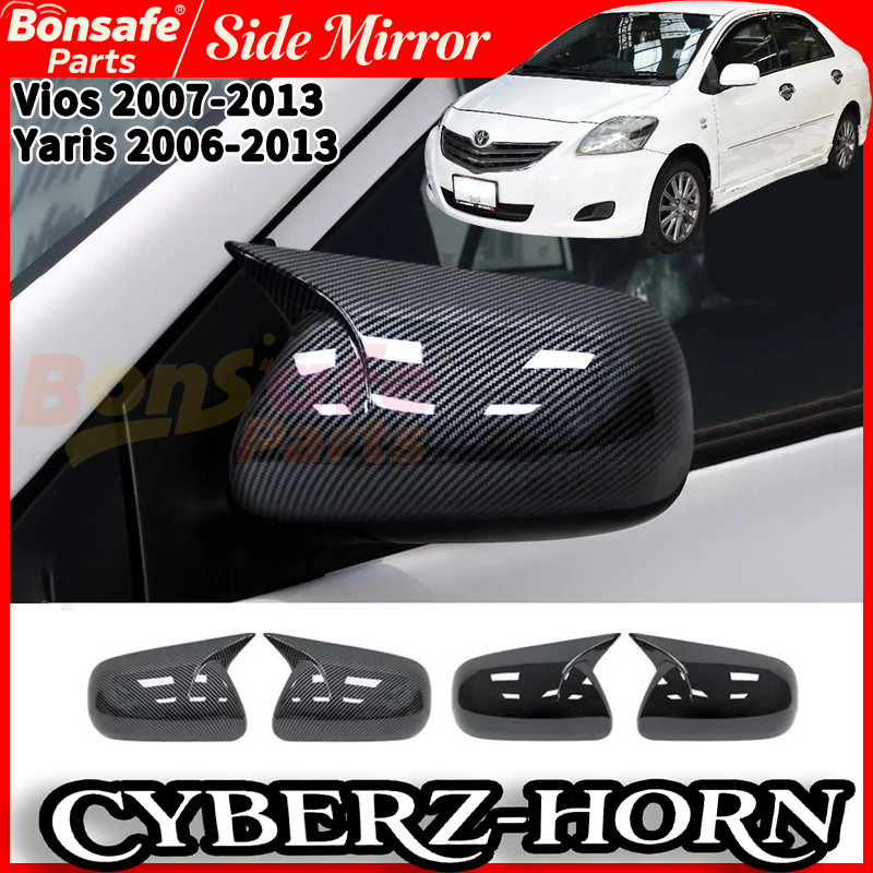ครอบ กระจกมองข้าง ของแต่ง Toyota Vios gen3 2013-2022 สูงคุณภาพ คาร์บอน ฝาครอบ กระจกข้าง แต่งรถ Carbo