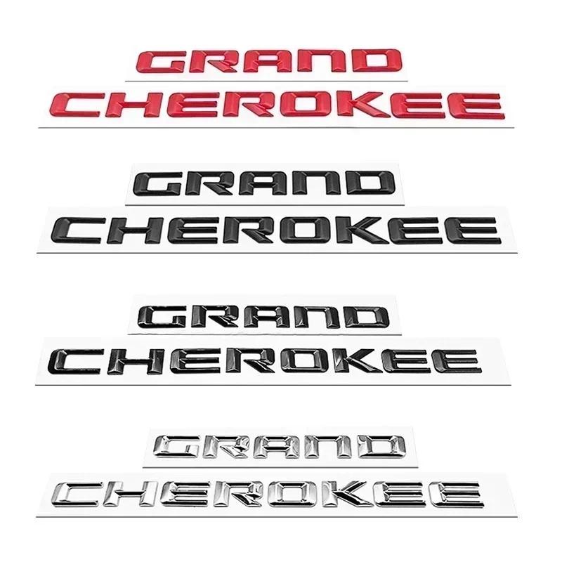 3D ABS Chrome สีดําโลโก้ Grand Cherokee สัญลักษณ์ตัวอักษรป้ายประตูรถ Decal สําหรับ Jeep Grand Cherokee สติกเกอร์ Accessoies