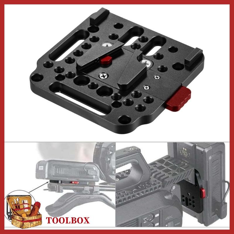 TOOLBOX Durability แผ่นยึดกล้อง V ล็อคอินเทอร์เฟซ V Mount Plate 32 สกรูรูเหมาะสําหรับ FS7Camera