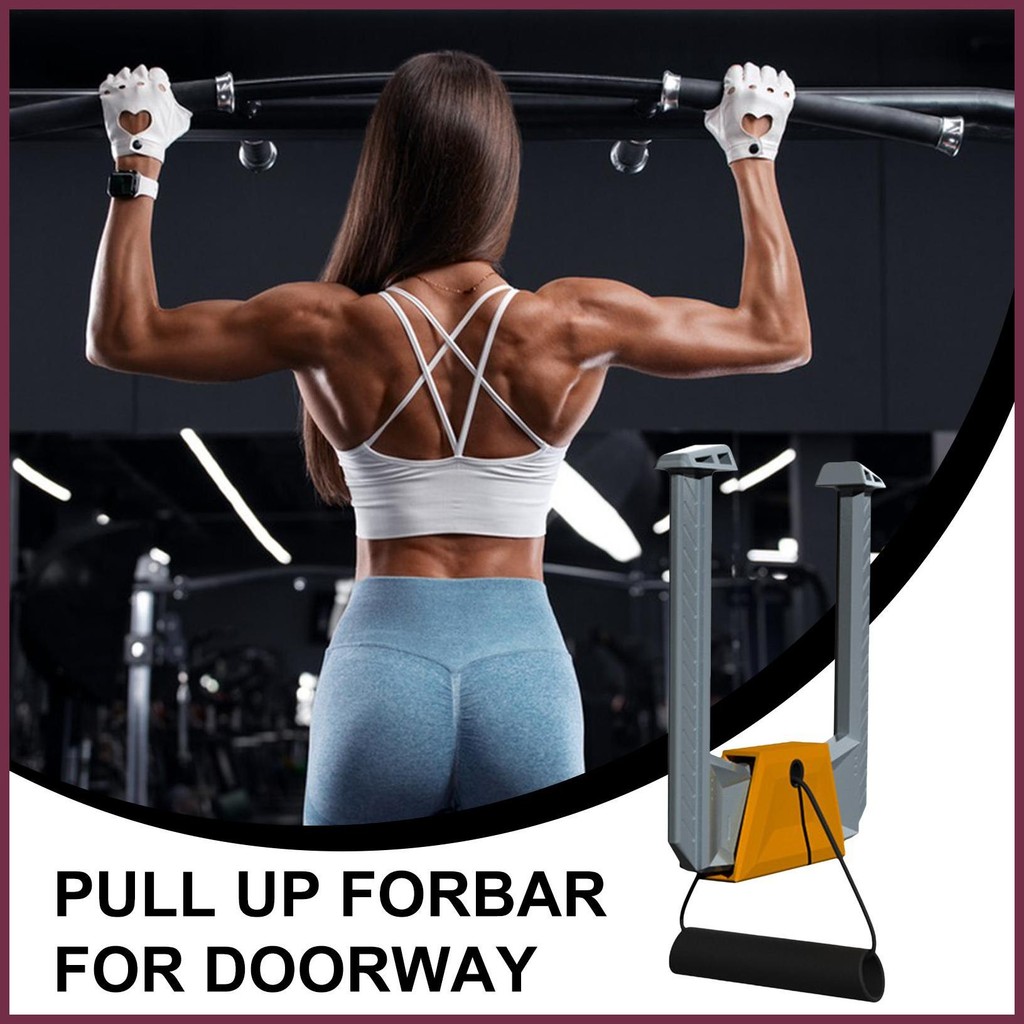 Pull up Bars Pullup Bars สําหรับประตูบ้านไม่มีอุปกรณ์เจาะแบบพกพาสบายขนาดกะทัดรัดอุปกรณ์ออกกําลังกายส