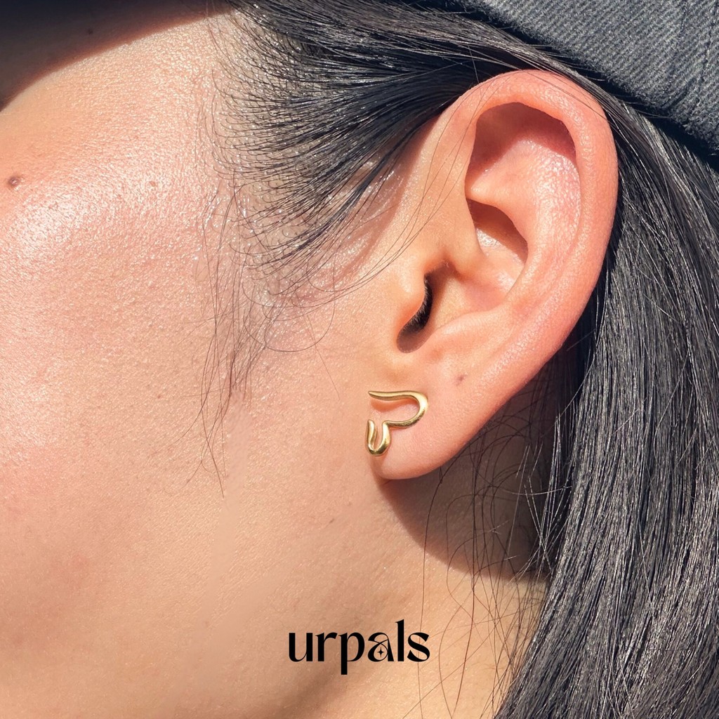 URPALS ต่างหูหัวใจ Stainless ชุบทอง 18K ไม่ลอกไม่ดำ แพ้ง่ายใส่ได้