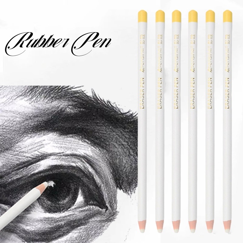 Creative High Gloss Eraser Pen Round Rod Art Sketch Detail Eraser Stationery WJ785