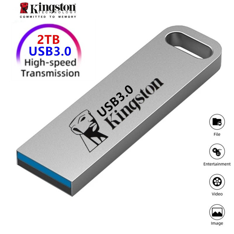 2TB 4GB 8GB แฟลชไดรฟ์ USB 3.0 U ดิสก์ 2TB ไดรฟ์ปากกา Pendrive โลหะกันน้ํา 16GB 32GB 64GB 128GB พร้อมซื้อของขวัญ