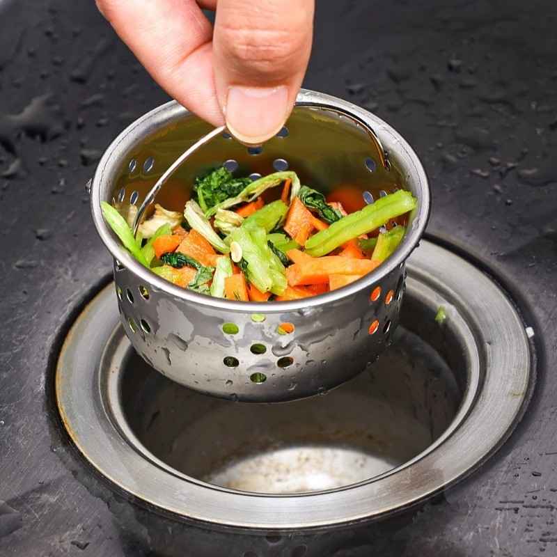 🏠Jibbyhome🏠ตะแกรงกรองเศษอาหาร สเตนเลส พร้อมที่จับ สําหรับอ่างล้างจาน ตะกร้าระบายน้ำ ป้องกันการอุดตัน #AL-0025 - รูปที่ 3