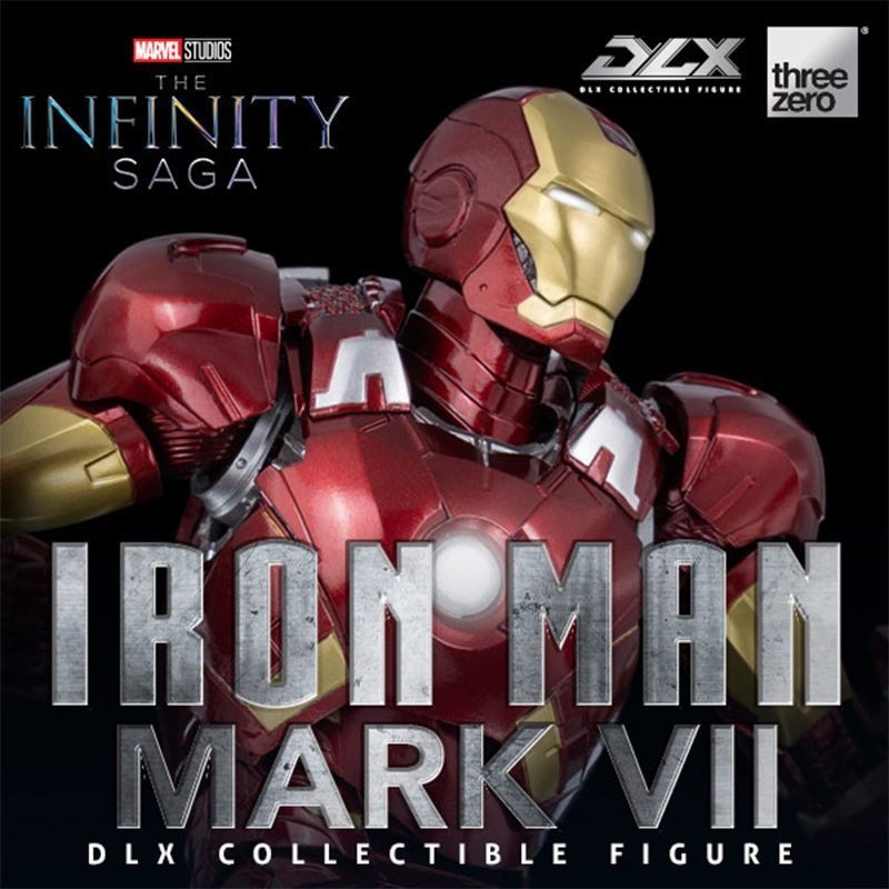 Threezero DLX Iron Man MK7 โลหะผสมผลิตภัณฑ์สําเร็จรูปโมเดลเคลื่อนย้ายได้พิมพ์รูป