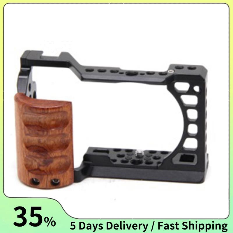 A6400 / A6300 / A6100 / A6000 Wood Handle Metal Camera Cage Stabilizer Rig Accessories