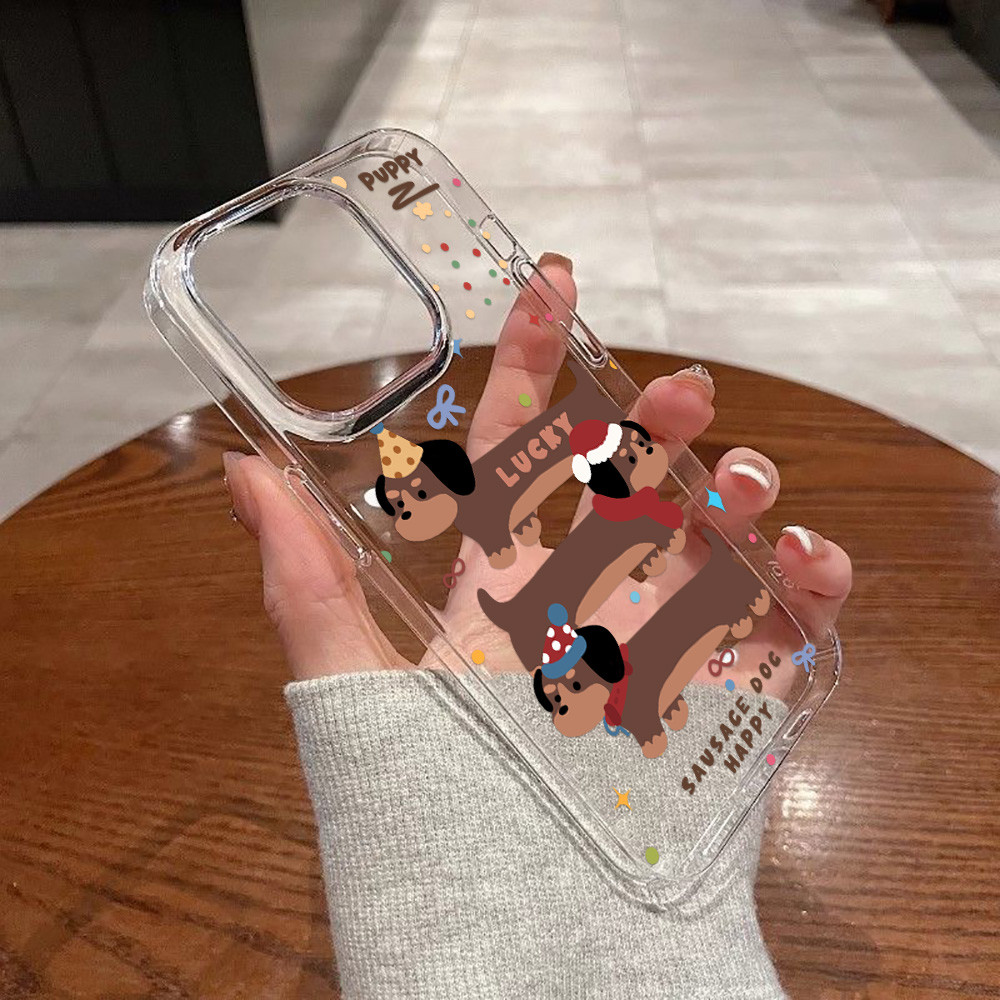 Case เคส iPhone 11 13 15 17 Air 14 12 16 Pro Max เคสไอโฟน11 16pro Puppy เคสโทรศัพท์มือถือกันกระแทกป้องกันสีเหลือง - รูปที่ 5