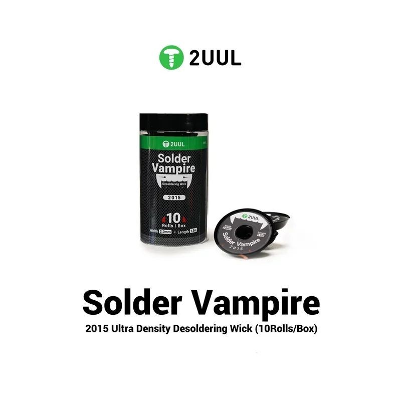 2UUL DW15 Desoldering Wick เชื่อม Solder Remover Wick ไม่มีสารตกค้าง 2015 10 ม้วน/กล่อง Solder Vampi