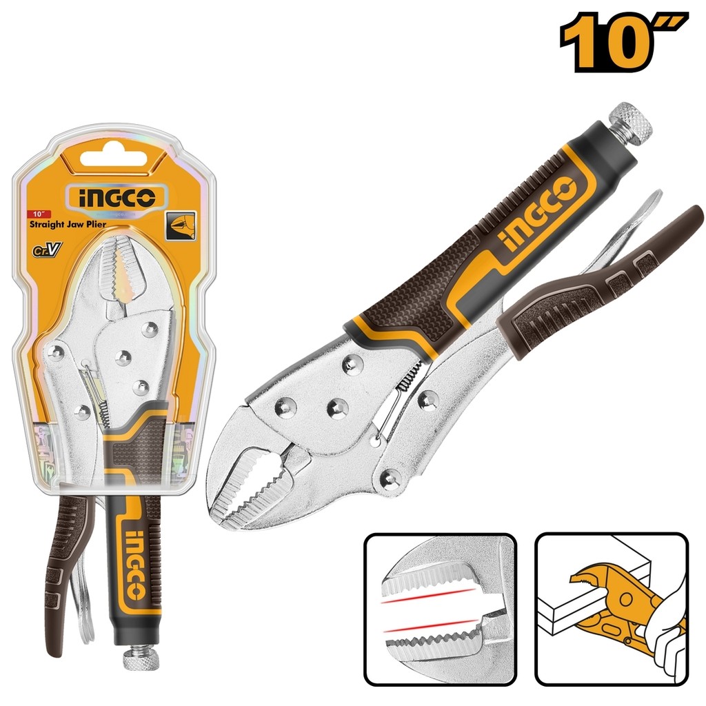 HSJP0110 คีมล็อคปากตรง ขนาด 10 นิ้ว