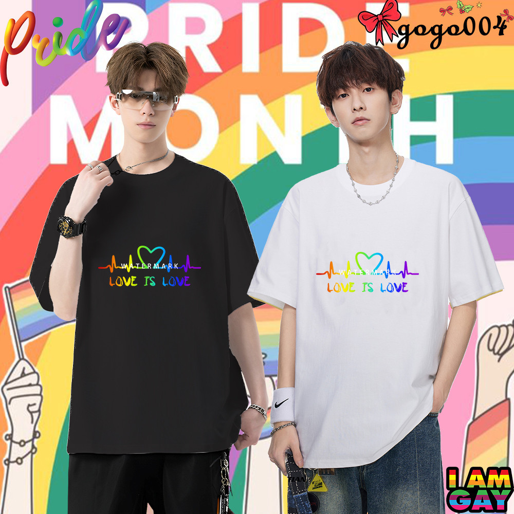 🔥HOT SALE🔥 Bangkok Pride Month Gay Lesbian Rainbow ‘‘Born This Way’’ ผ้าCotton LGBTQ T-shirt
