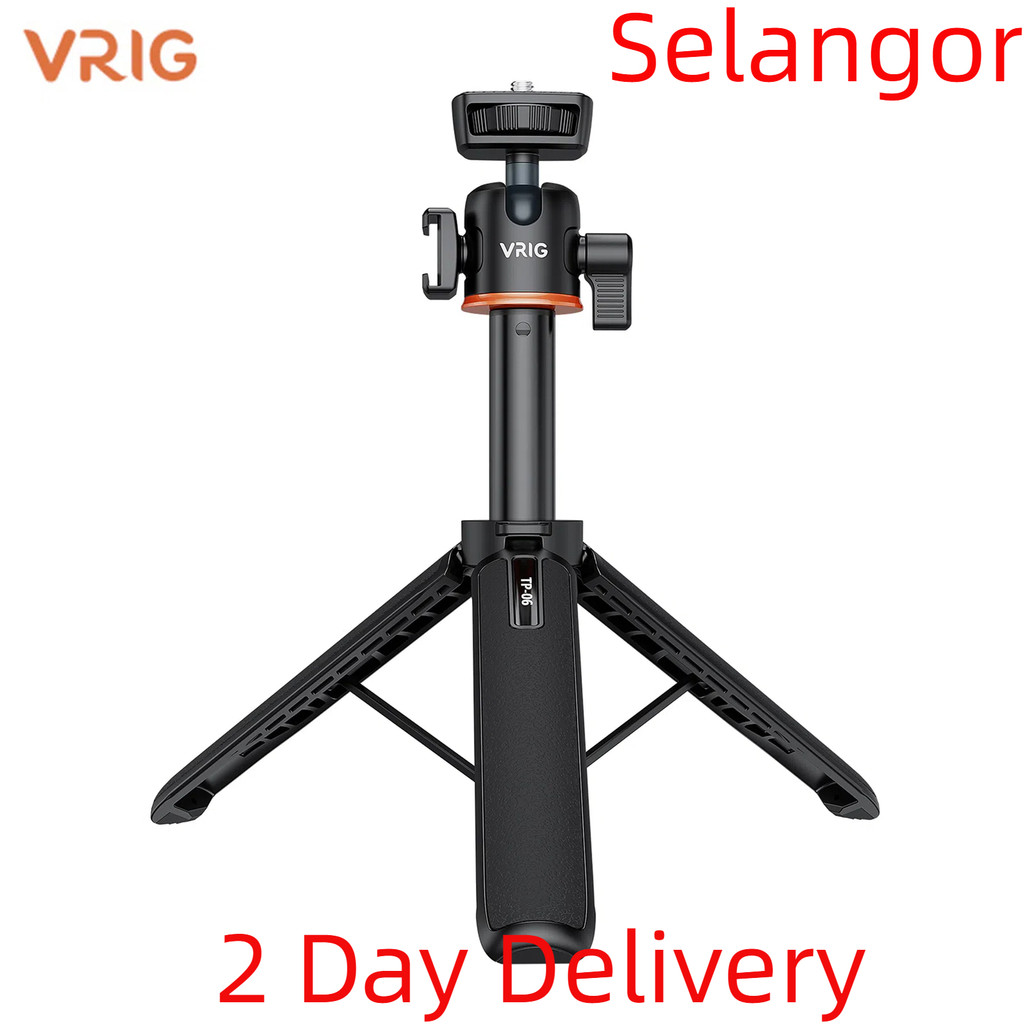 มาเลเซียสต็อก VRIG TP-08 TP-06 ขาตั้งขาตั้งกล้อง Selfie Stick อลูมิเนียม 1/4 นิ้วสกรู Cold Shoe Mount 360° ความจุโหลด 1.5 กก. แบบหมุนได้