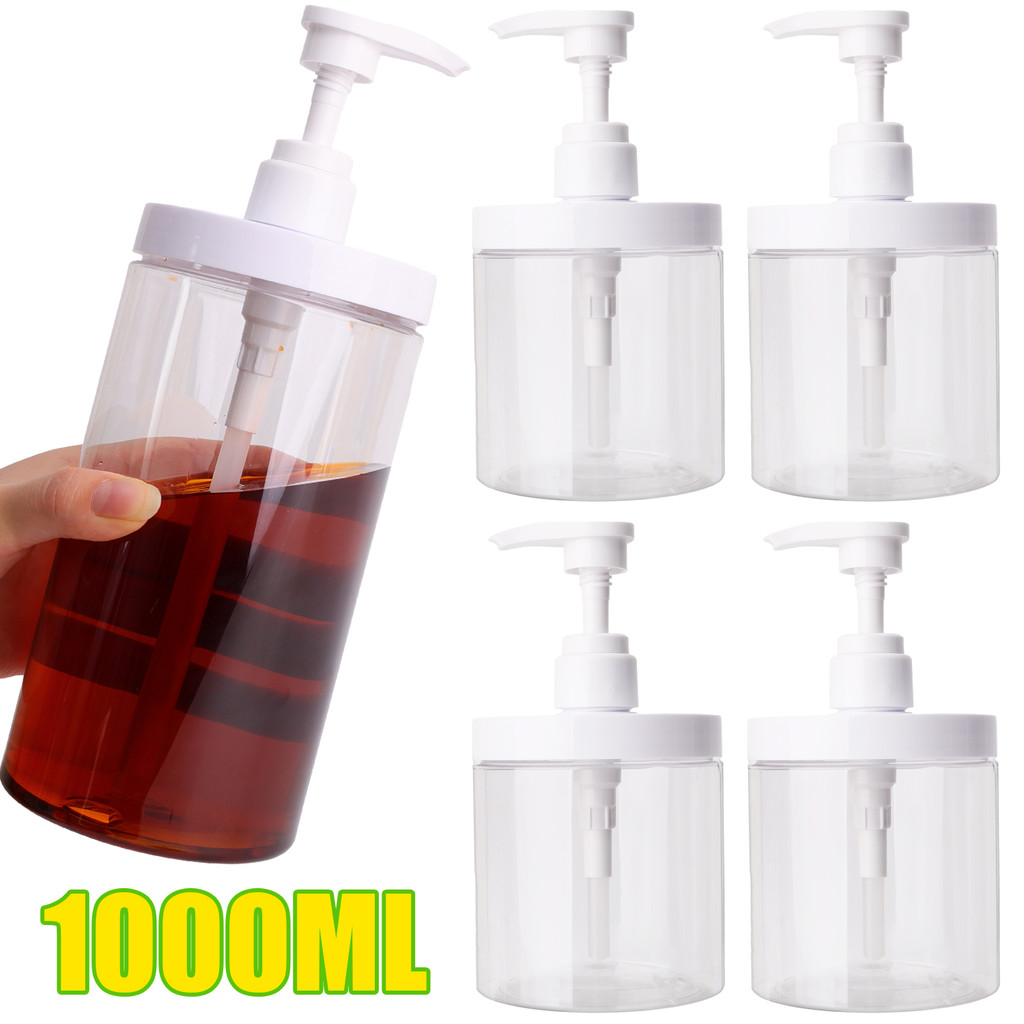 ขวดปั๊มรีฟิลพลาสติกขนาด 500 มล./1000 มล. -ภาชนะเปล่าสไตล์ปากกว้าง - ขวดสไตล์กด - ขวดตู้ทําสบู่ความจุขนาดใหญ่