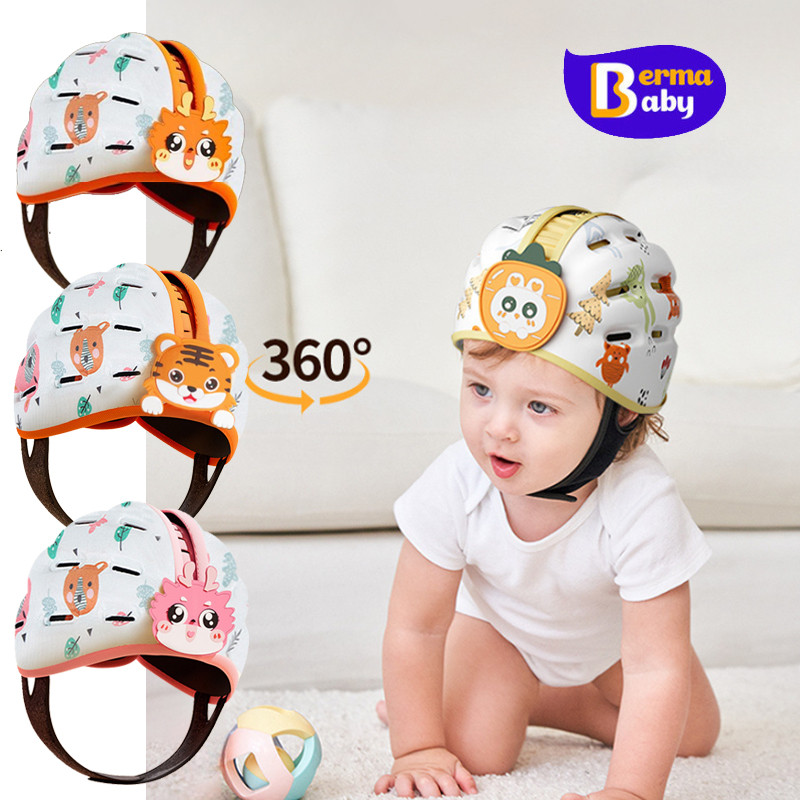Berma Baby หมวกกันกระแทกเด็ก 360 องศา ป้องกันการกระแทก สามารถปรับได้ ปกป้องอันตรายจากการล้ม