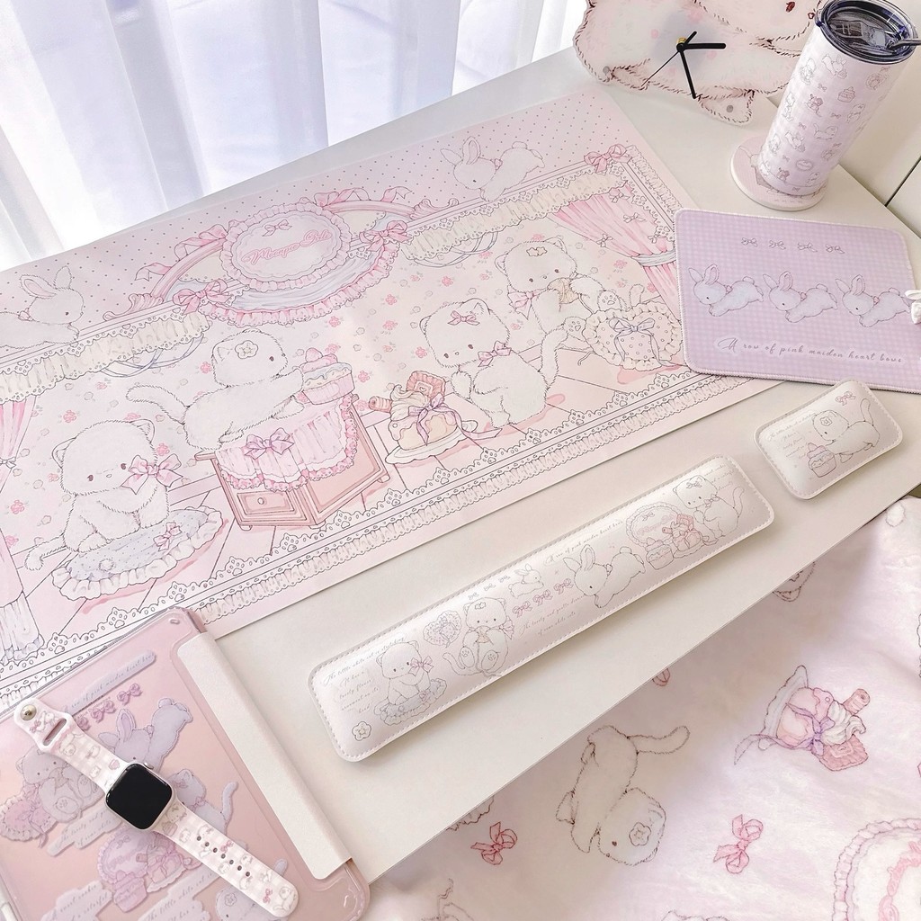 MG Original Design Table Mat Kitten Series น่ารักสาวหัวใจหนังกันน้ําคอมพิวเตอร์แผ่นรองเม้าส์สัตว์เลี้ยง Placemat