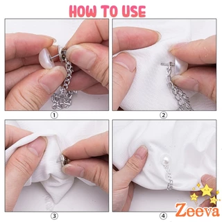 Zeeva【มีสินค้าในสต๊อก】 1 ชิ้น คลิปเข็มกลัดติดแขนเสื้อ ยึดขากางเกง ในการยึดติดแบบหมุดเข็ม shortening buckle
