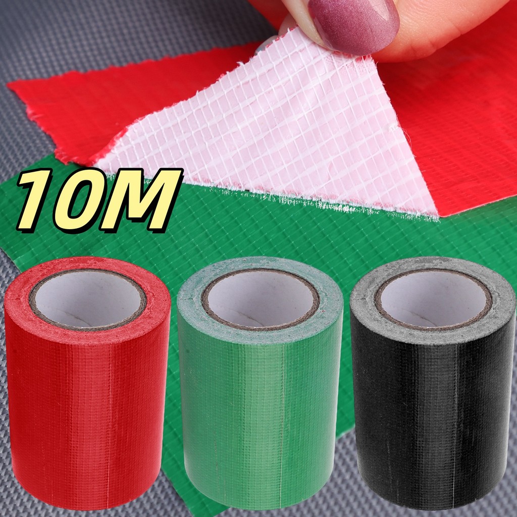 เทปซ่อมผ้าใบกลางแจ้ง | แผ่นแปะกันน้ําไฟเบอร์กลาสสําหรับเต็นท์/ผ้าใบกันน้ํารถบรรทุกเทปกาวทนอุณหภูมิสูงสุด 10ม ม้วน (3 สี)