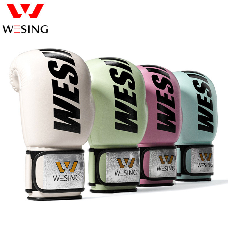 Jiurishan WESING นวมชกมวยผู้ชายผู้หญิงฟรีถุงมือต่อสู้เด็ก Macaron สีกระสอบทราย