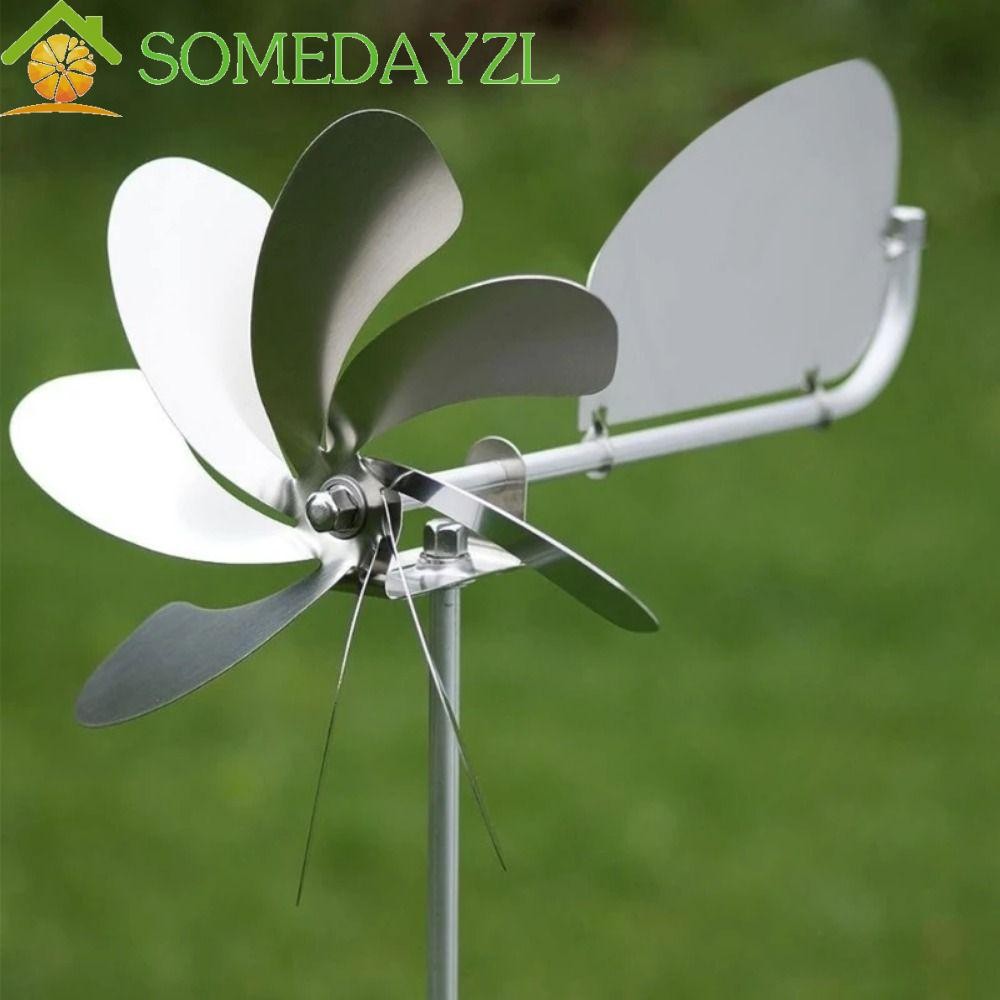 SOMEDAYZL กังหันลมสแตนเลส, ทนต่อการกัดกร่อนที่หมุนลมโลหะแบบถอดได้สําหรับลาน, กันสนิม 360° วงล้อสวนแบบหมุนได้กันน้ํากลางแจ้ง