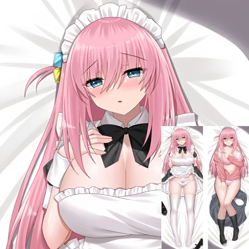 ปลอกหมอนตกแต่งอนิเมะ Bocchi the Rock! Hitori Gotoh Dakimakura Waifu ปลอกหมอน 2 ด้านพิมพ์เบาะรองนั่งของขวัญ