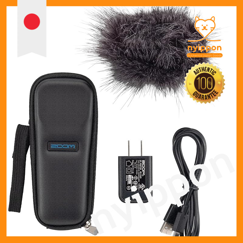 ZOOM Essential Accessory Pack for H1, H2, and H4 Models: Hairy Windscreen, Dedicated Case, USB-C Cab