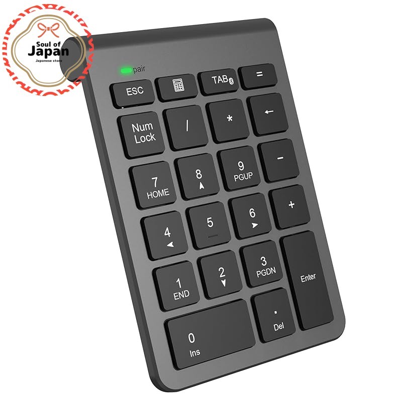Bluetooth Wireless Numeric Keypad 22-Key with Tab Key for PC/Laptop - Multi-function Number Pad for Bluetooth Wireless Tenkey Keyboard - Wireless Tenkey Numeric Keyboard for Computers - Numeric Keypad for Wireless Connectivity with PC/Laptop, etc.