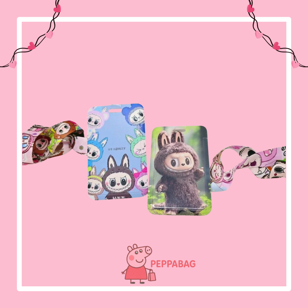 GANTUNGAN Labubu Sanrio Landyard Premium Name Tag / ID Card Holder - ES0493