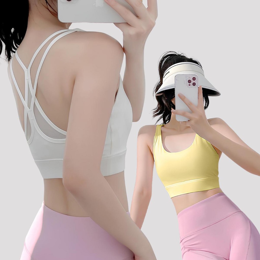 🌟 สปอร์ตบรา ดีไซน์สายไขว้สุดเก๋ 🌟เสื้อออกกำลังกาย Sport Bra บราโยคะผู้หญิง กระซับเต้า รองรับหน้าอกได้ดี Size S-2XL