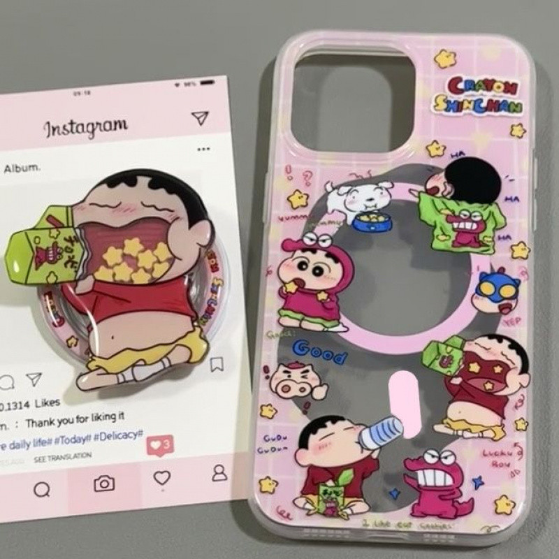ขนม Crayon Shin chan 16/15/14/13 เคสโทรศัพท์แม่เหล็ก IPhone Xsmax/Xr เคสซิลิโคนป้องกัน