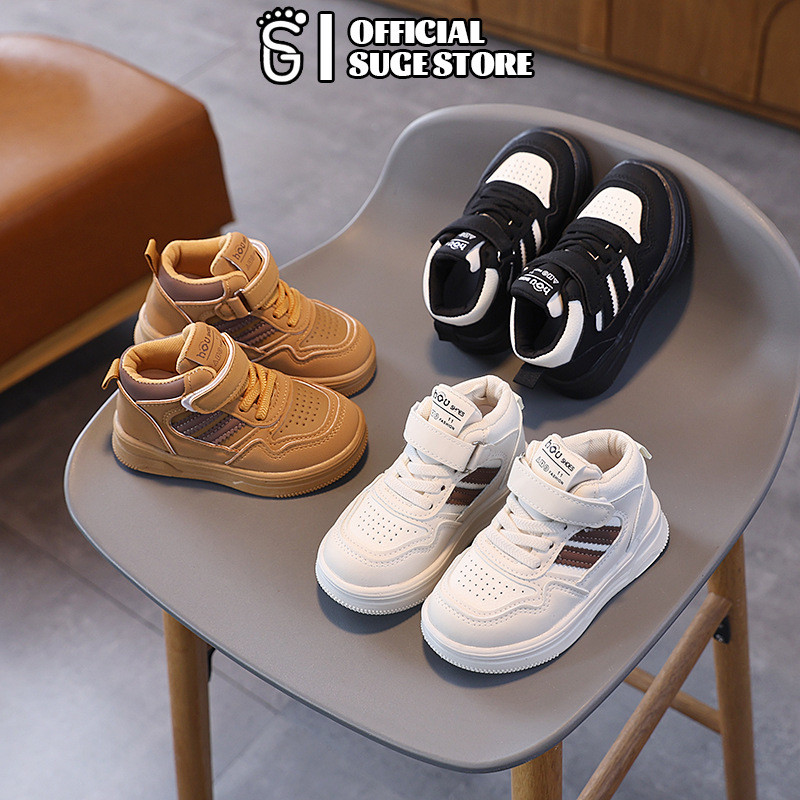SUGE รองเท้าผ้าใบเด็กชายแก๊งสูง Boot ป้องกันการลื่นไถลและระบายอากาศสบาย ๆ