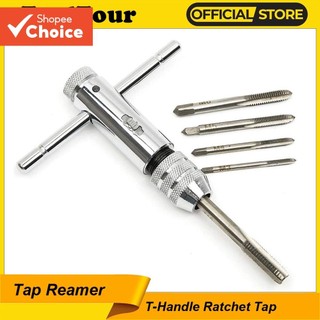 ปรับจับ Ratchet Tap Reamer Hand Manual Holder ประแจ M3 M4 M5 M6 M8 เมตริกเครื่องสกรูเกลียวปลั๊ก T-รูปเครื่องมือ