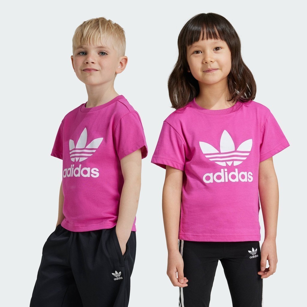 adidas ไลฟ์สไตล์ เสื้อยืด Adicolor Trefoil สำหรับเด็ก เด็ก สีชมพู IY2384