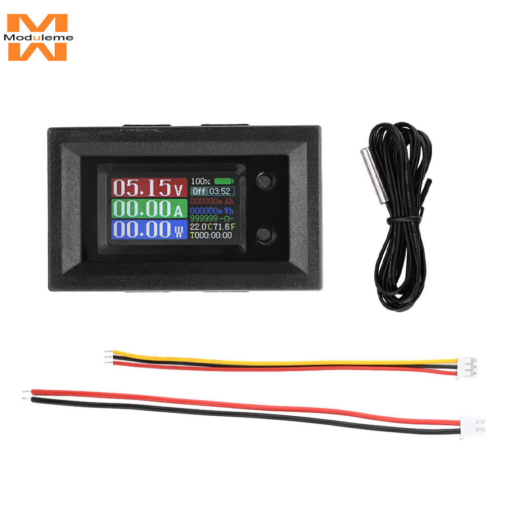 DC4-30V 10A/50A/100A 0.96 นิ้วหน้าจอสี 9 in 1 แรงดันไฟฟ้า Current Power Meter มัลติฟังก์ชั่นเมตร
