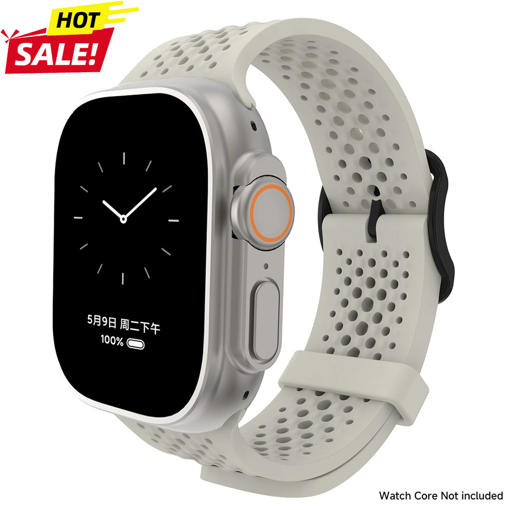 สายรัดซิลิโคนแบบสปอร์ตสําหรับ Apple Watch 46 49/45/44/42/41/40/38 มม.Iwatch series 10 Ultra1/2 9 8 7 6 5 4 3 SE