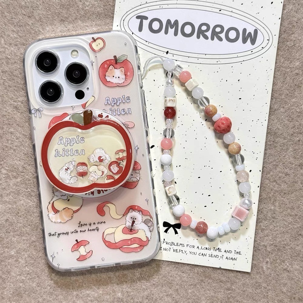 ขายึดแม่เหล็ก Apple Cat สีแดง Samsung S25 S24 S23 S22+Note20 Ultra S21 FE A16 A55 เคสโทรศัพท์