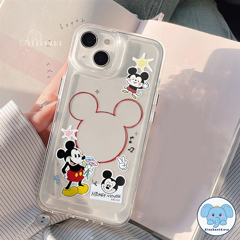 เคสลายการ์ตูนมิกกี้เมาส์สีดำสุดฮา เข้ากันได้กับ IPhone 15 13 16 11 12 14 Pro Max 8Plus XS X XR Max 7 8 16 14 Plus SE2020 - รูปที่ 2
