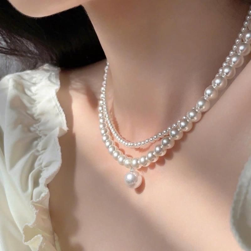 [ เดซี่ ] N988 สร้อยคอมุก 8 มม. พร้อมหน้า 12 มม. สร้อยคอมุกเทียม สร้อยคอมุก