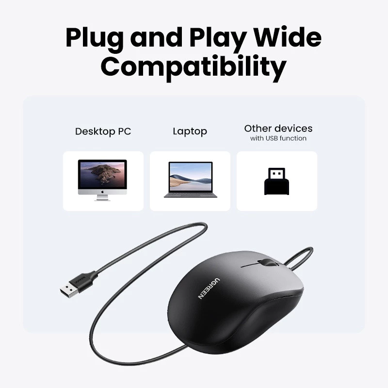 UGREEN เมาส์มีสาย USB MU007 1200 DPI thumbnail 8