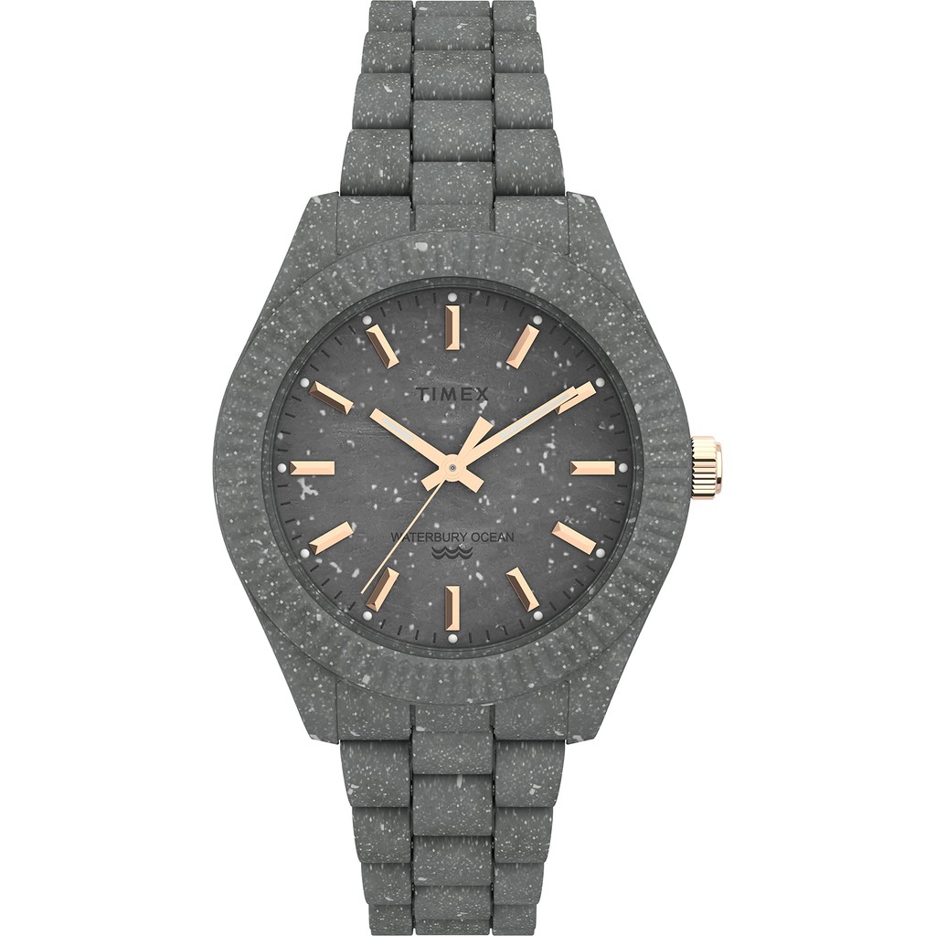 TIMEX Waterbury Ocean 37MM Unisex Quartz Watch in Grey, Pink, and Blue - Sustainable